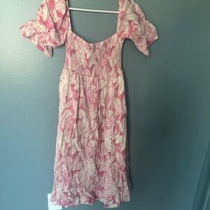 Karlie Pink Floral Midi Dress